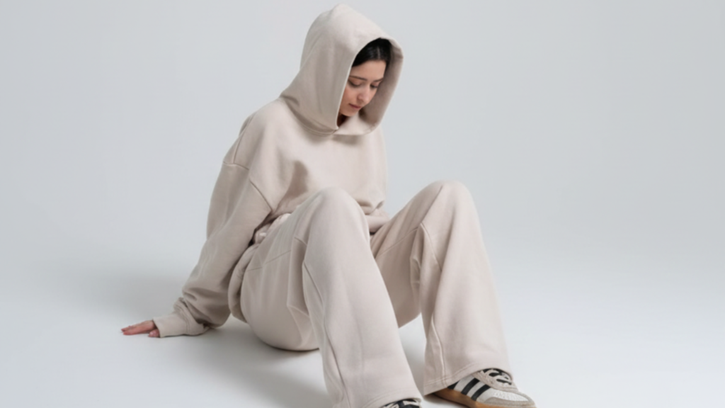 Streetwear hoodie silhouette guide showing oversized drop-shoulder fit 