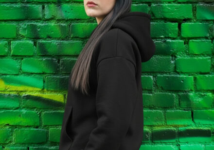 High quality blank hoodies wholesale black 480 GSM units from Loopback Apparel
