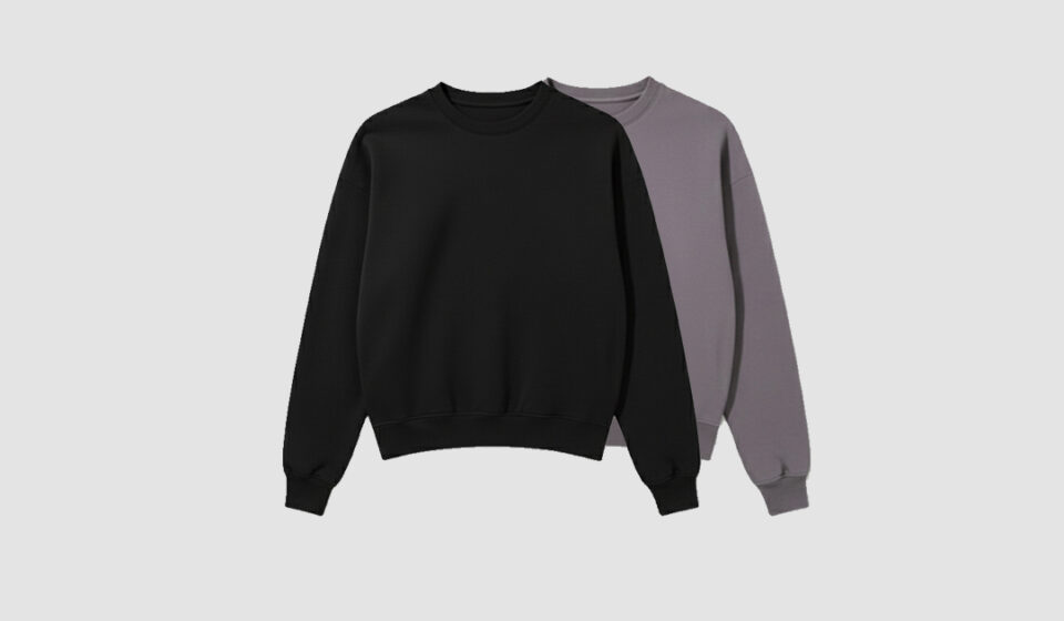 sweatshirts black, ready for private label from Loopback Apparel