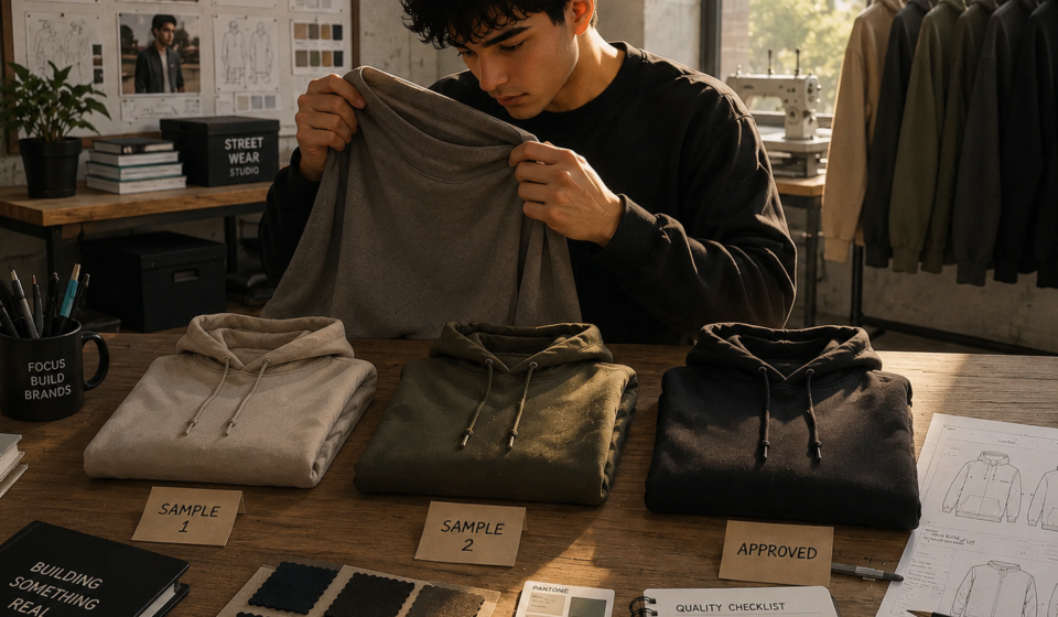 Blank hoodies supplier manufacturing premium heavyweight hoodies for clothing brands at Loopback Apparel.