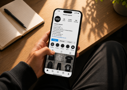 Clothing brand on Instagram growth strategy, Loopback Apparel blank hoodies content