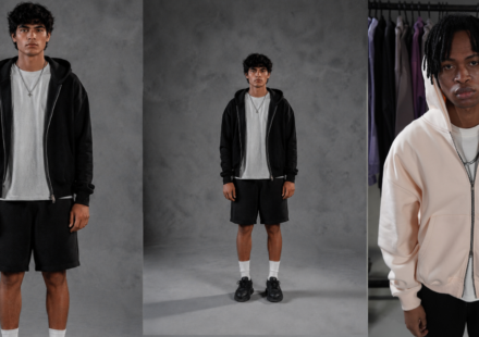 Premium Cropped zip up essentials hoodie by Loopback Apparel featuring heavyweight cotton and oversized streetwear fit.