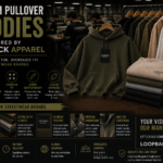 Premium pullover hoodies manufactured by Loopback Apparel with heavyweight cotton and oversized streetwear fit.