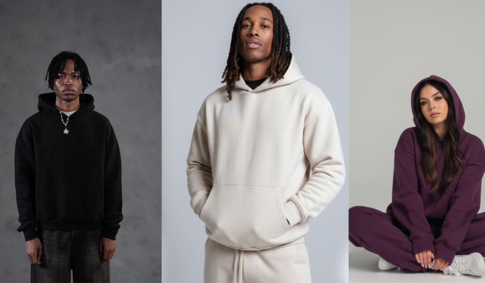 men essentials hoodie in heavyweight cotton with a clean minimalist design for everyday wear