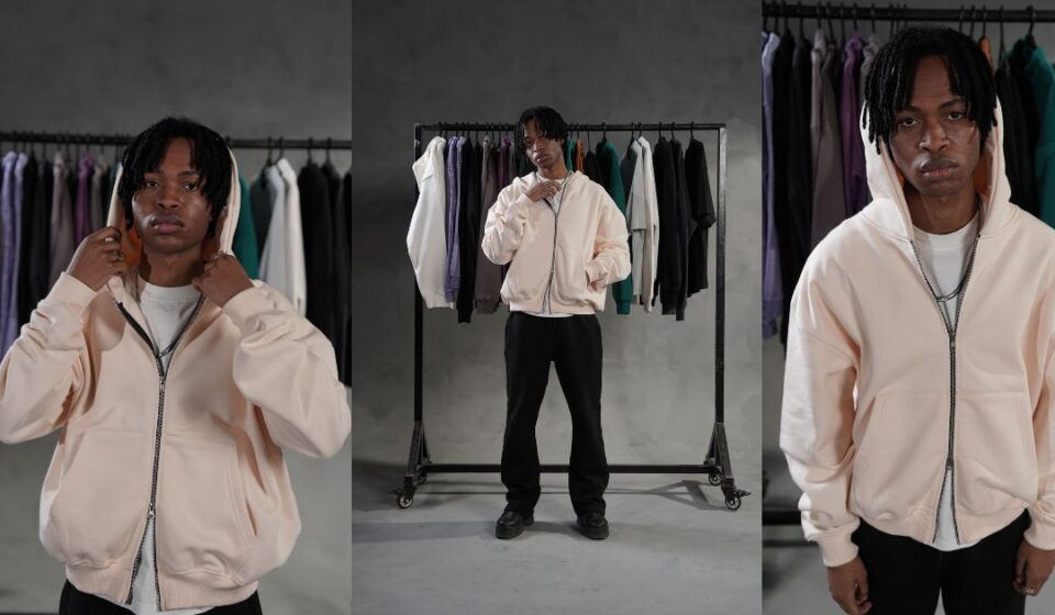 Mens clothing essentials, oversized hoodie and sweatpants from Loopback Apparel