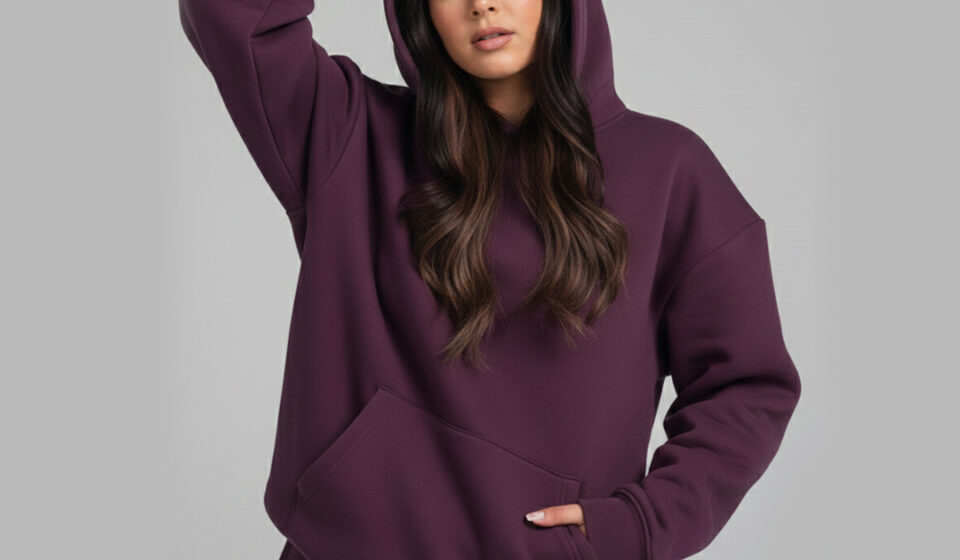 Best blank hoodies construction detail, double-stitched seams and ribbed cuffs from Loopback Apparel